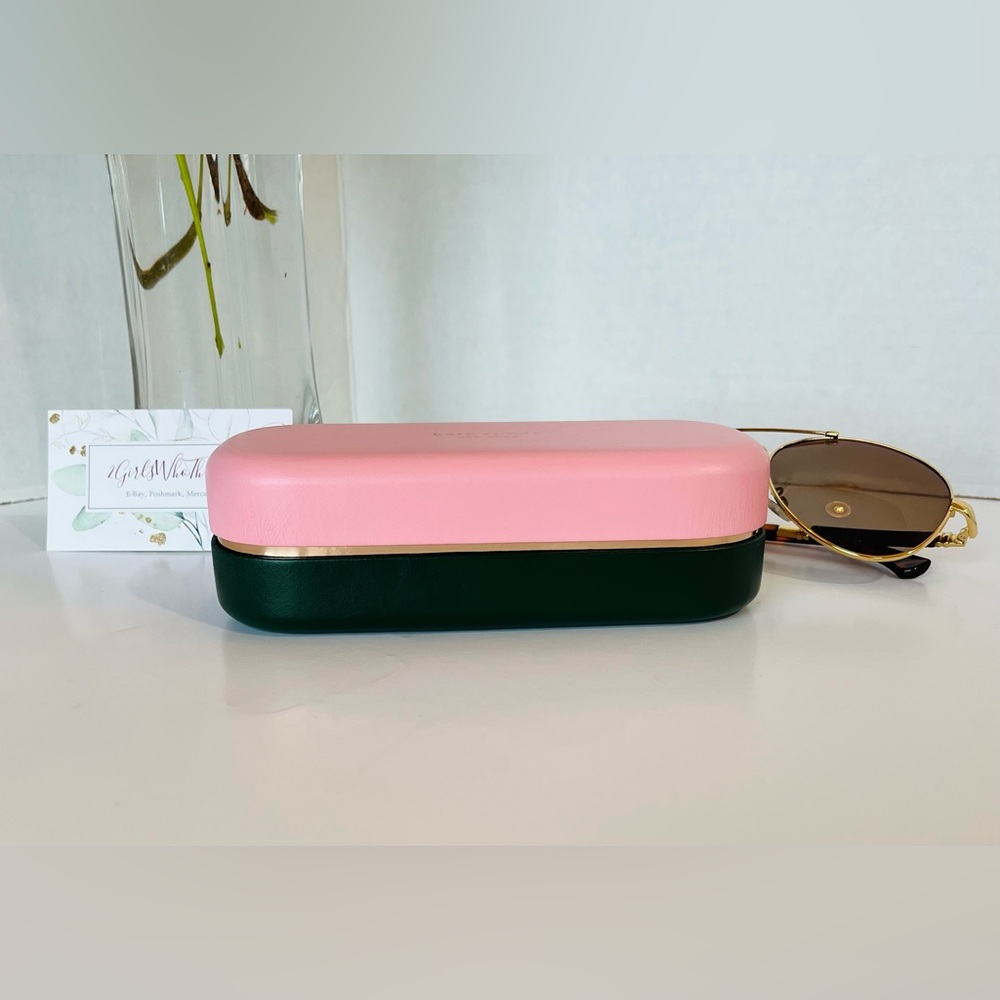KATE SPADE Sunglass/Eye Case “Hello Sunshine”Pink/Green/Rose Gold - Picture 4 of 11
